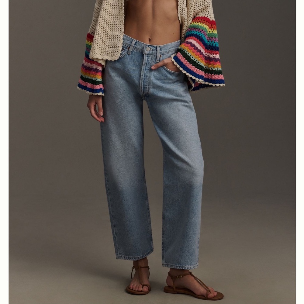 Agolde Blue Straight Leg Jeans Classic Denim